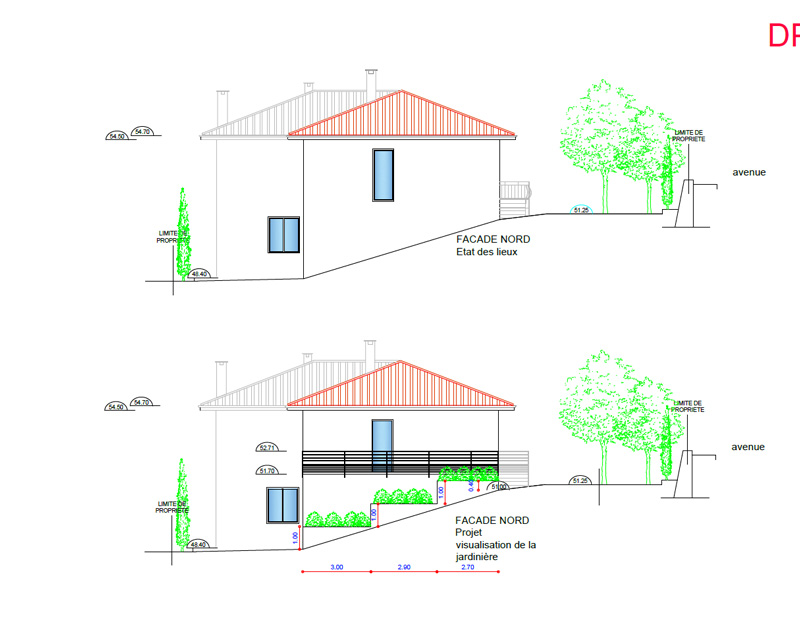 Régularisation d’une construction existante - Façade en élévation