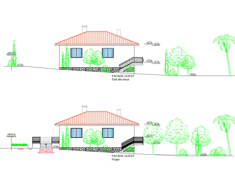Régularisation d’une construction existante - Façade en élévation
