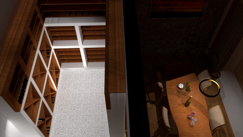 l'espace "cave" vu de haut