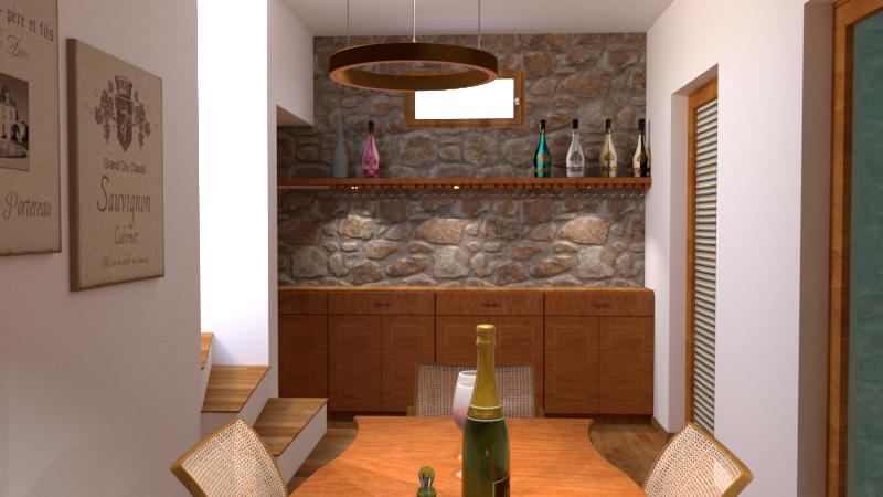 le fond avec les meubles de faible profondeur