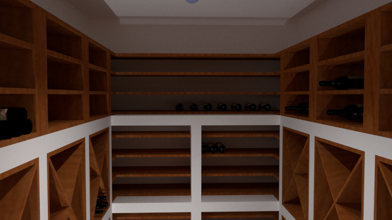 les aménagements en bois de la cave