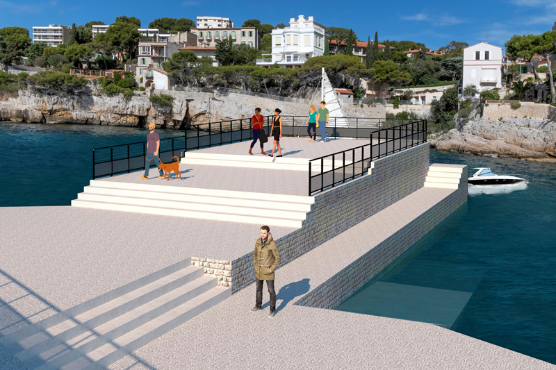 modélisation et photoréalisme d'une digue - la digue