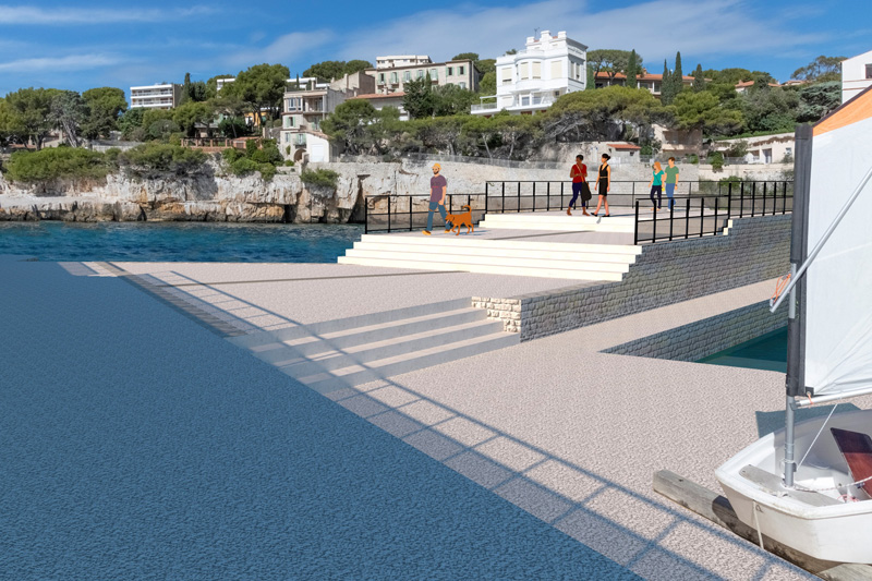 modélisation et photoréalisme d'une digue - la digue