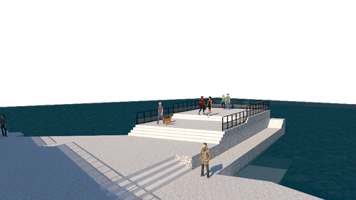 modélisation et photoréalisme d'une digue - la digue