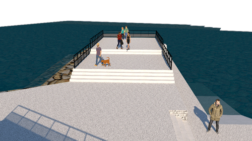 modélisation et photoréalisme d'une digue - la digue