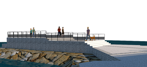 modélisation et photoréalisme d'une digue - la digue