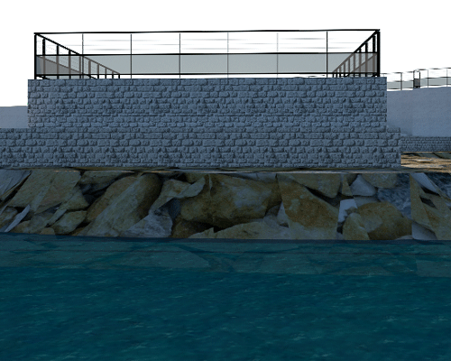 modélisation et photoréalisme d'une digue - la digue