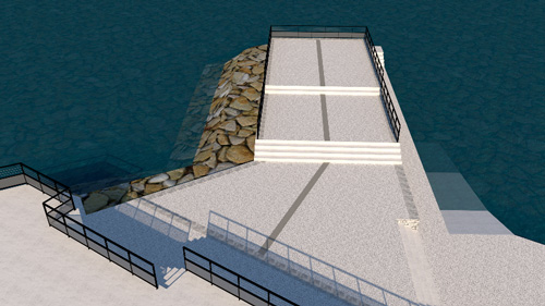 modélisation et photoréalisme d'une digue - la digue