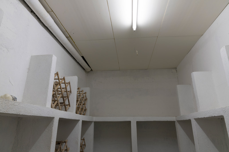 cases maçonnées dans la cave à vin